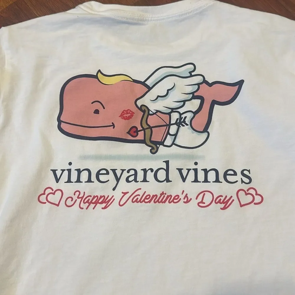 VINEYARD VINES Valentines Day White Long Sleeve Shirt MEDIUM 12 14 YOUTH